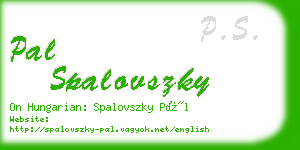pal spalovszky business card